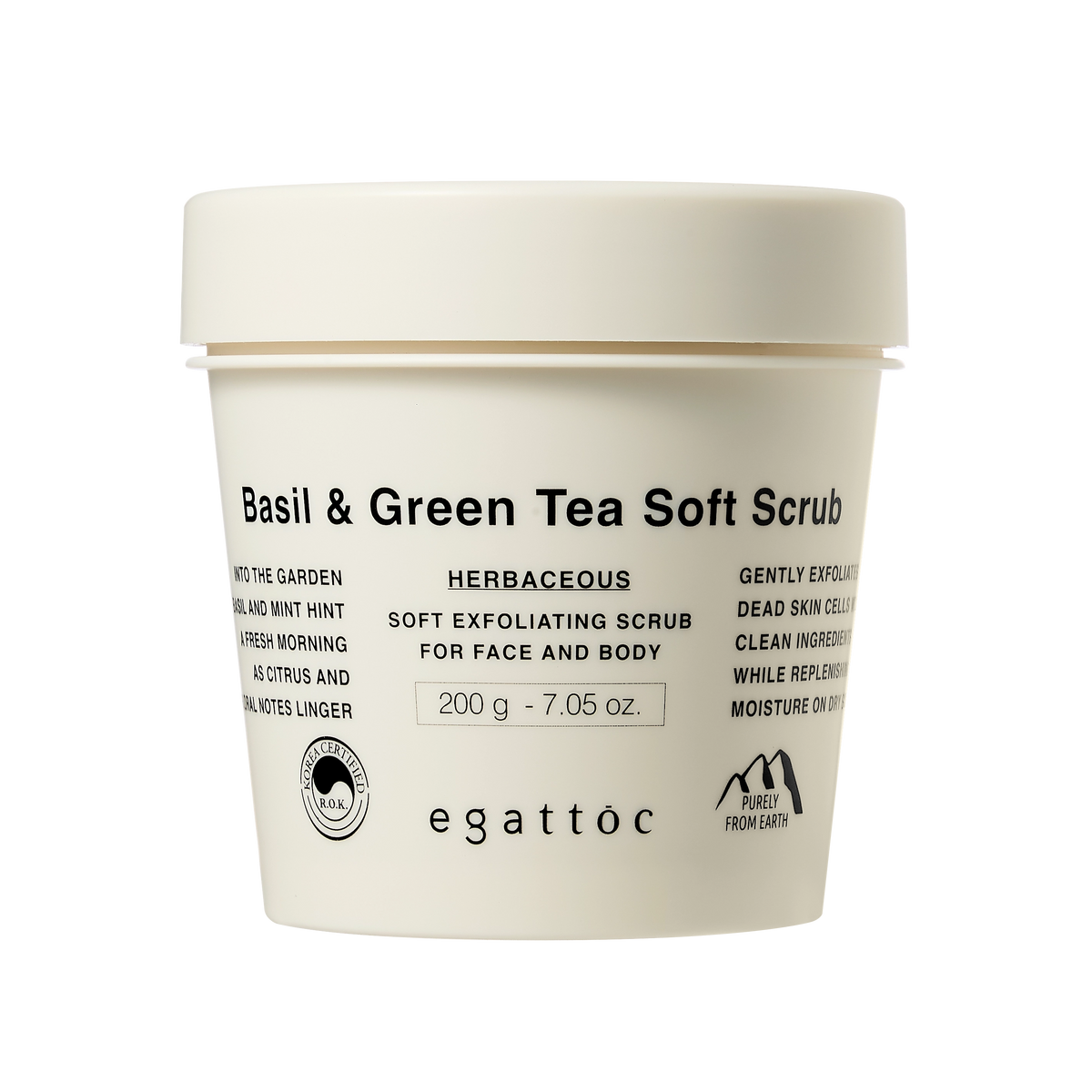 EGATTOC Basil & Green Tea Soft Scrub (HERBACEOUS) 200g