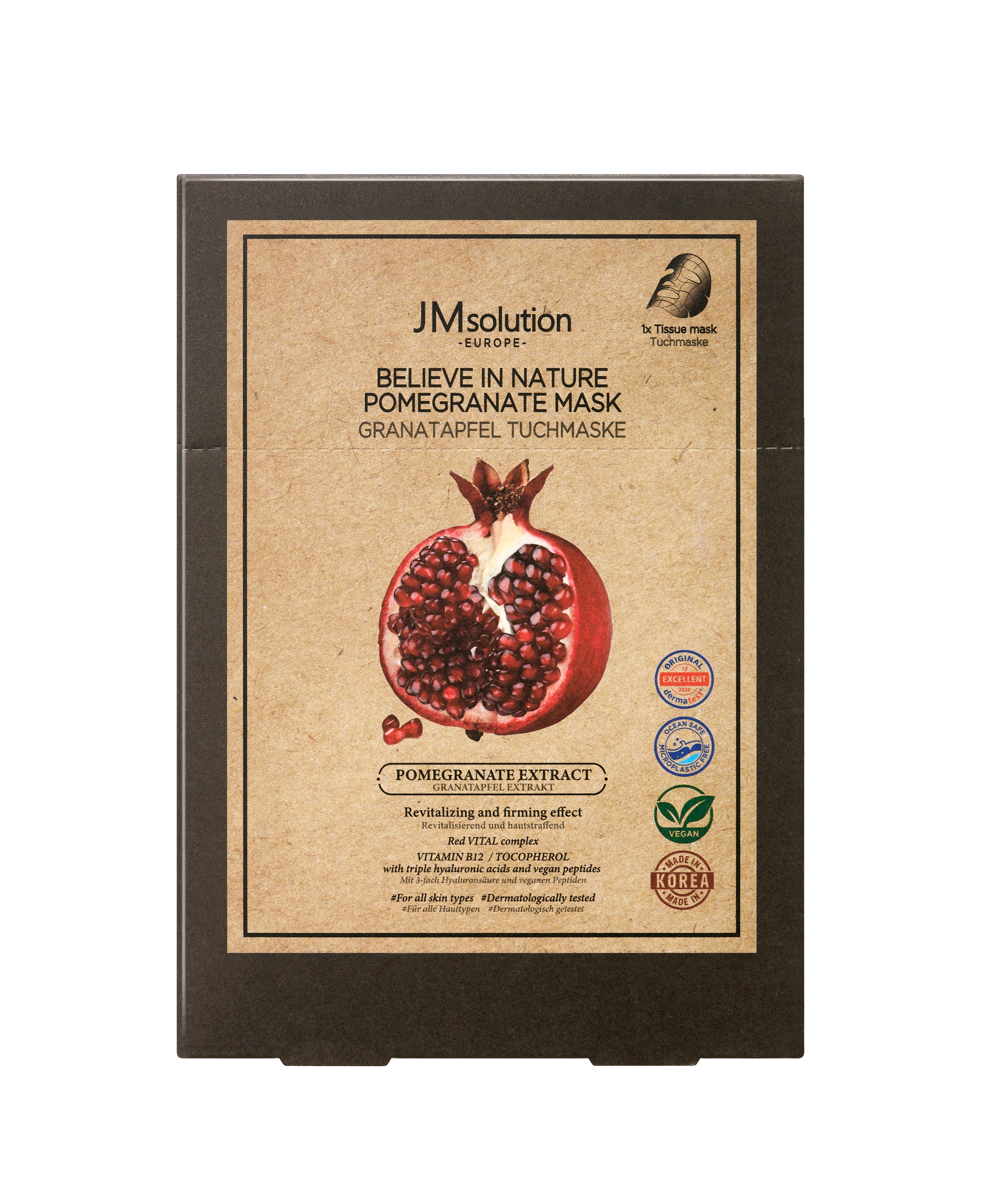 JMSOLUTION Europe BELIEVE IN NATURE POMEGRANATE MASK 10EA
