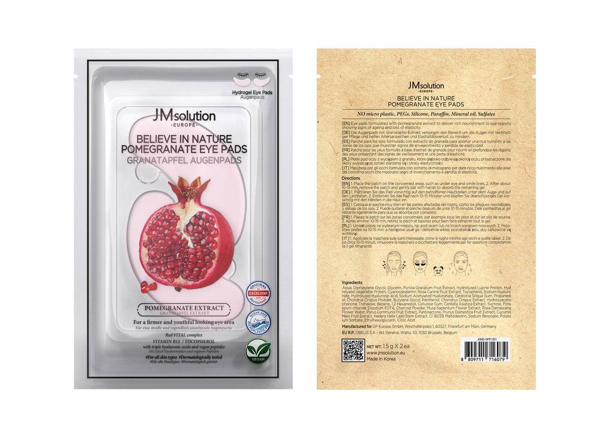 JMSOLUTION Europe BELIEVE IN NATURE POMEGRANATE EYE PADS 30EA