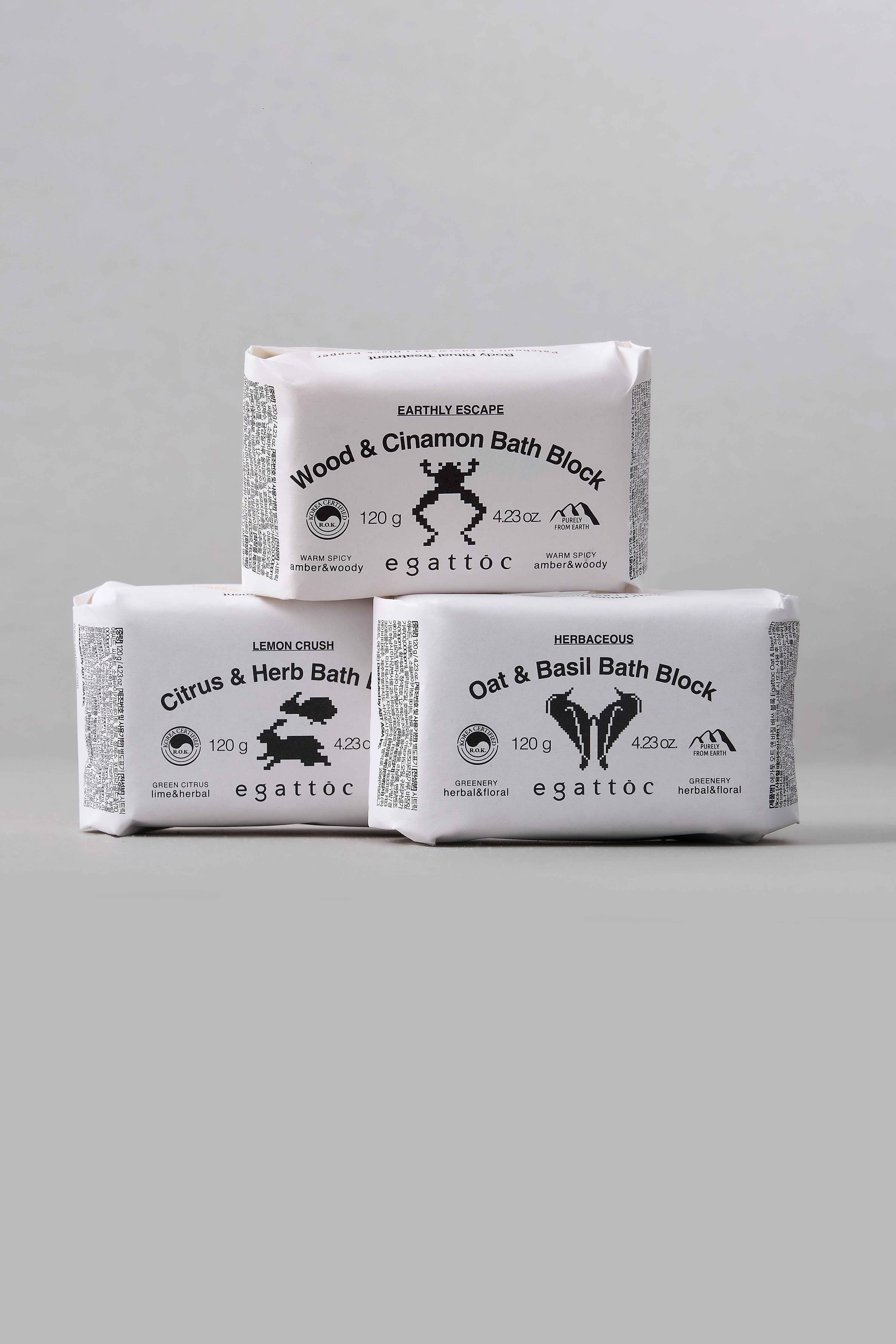 EGATTOC Oat & Basil Bath Block (HERBACEOUS) 120g